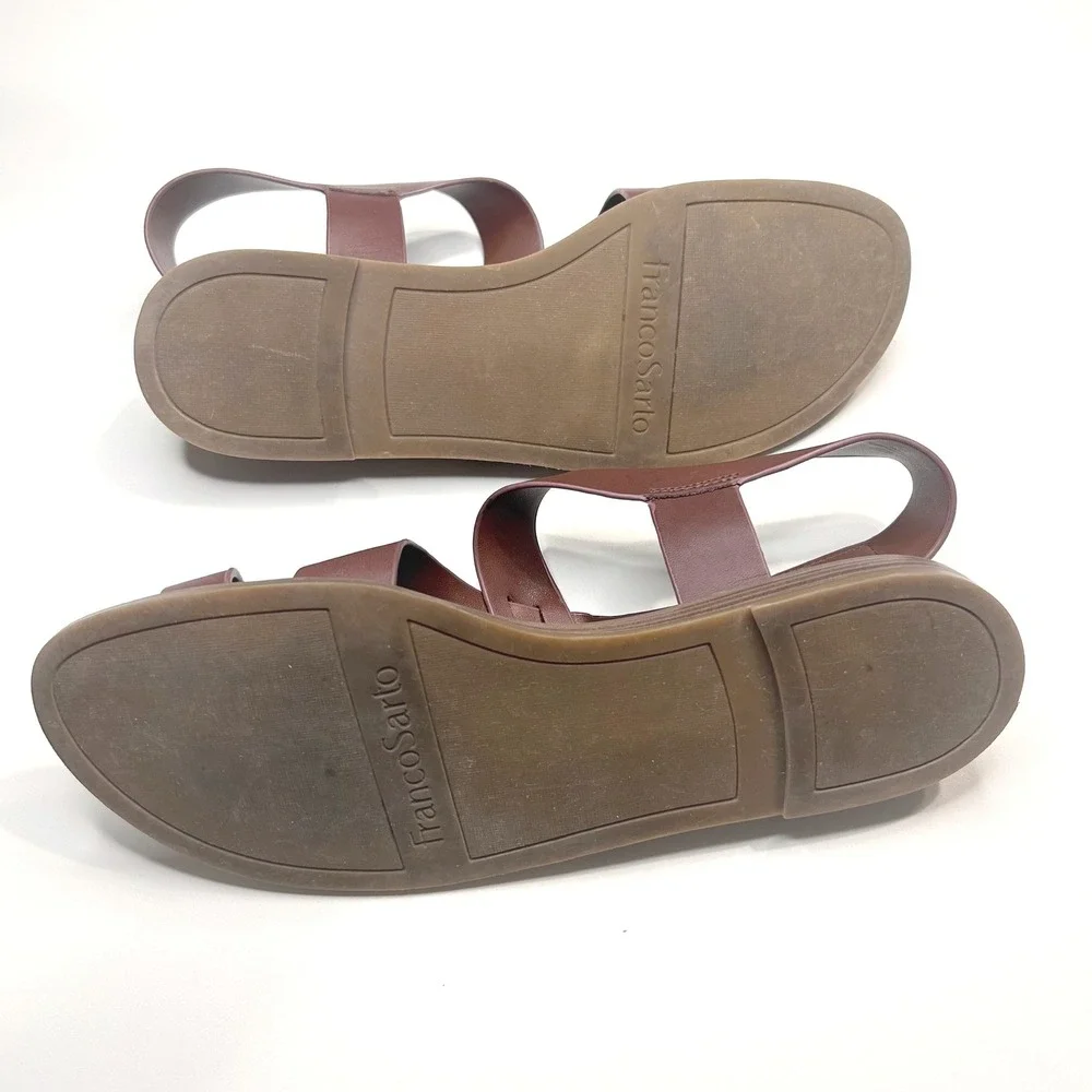 Franco Sarto Brown Leather‎ Gensi Toe Loop Slingback Sandals 8.5M - Picture 5 of 7